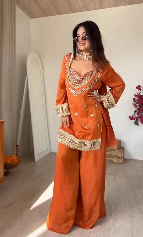 Rust Orange Tissue Suit