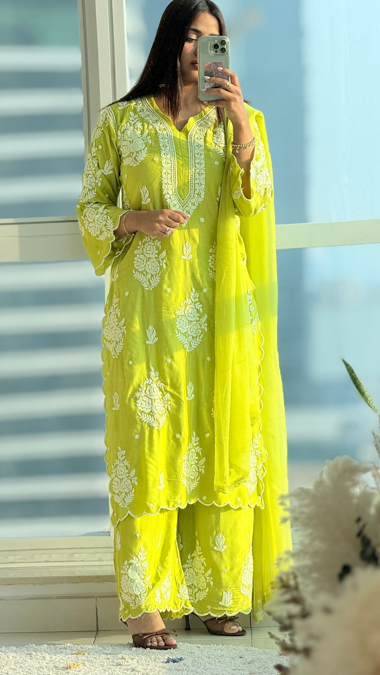 Premium Muslin sets - Rose Collection (Lemon Green)