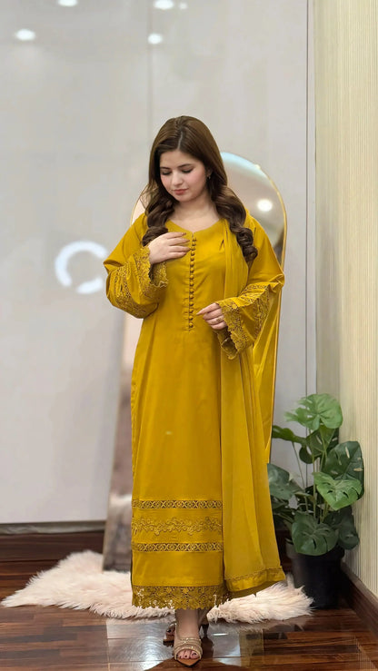 3-Piece Premium Lawn Stitched Suit