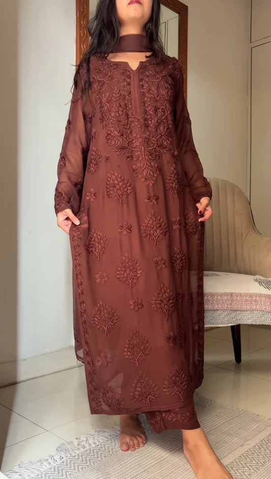 Haniya - Terracotta browns Suit Set (browns )
