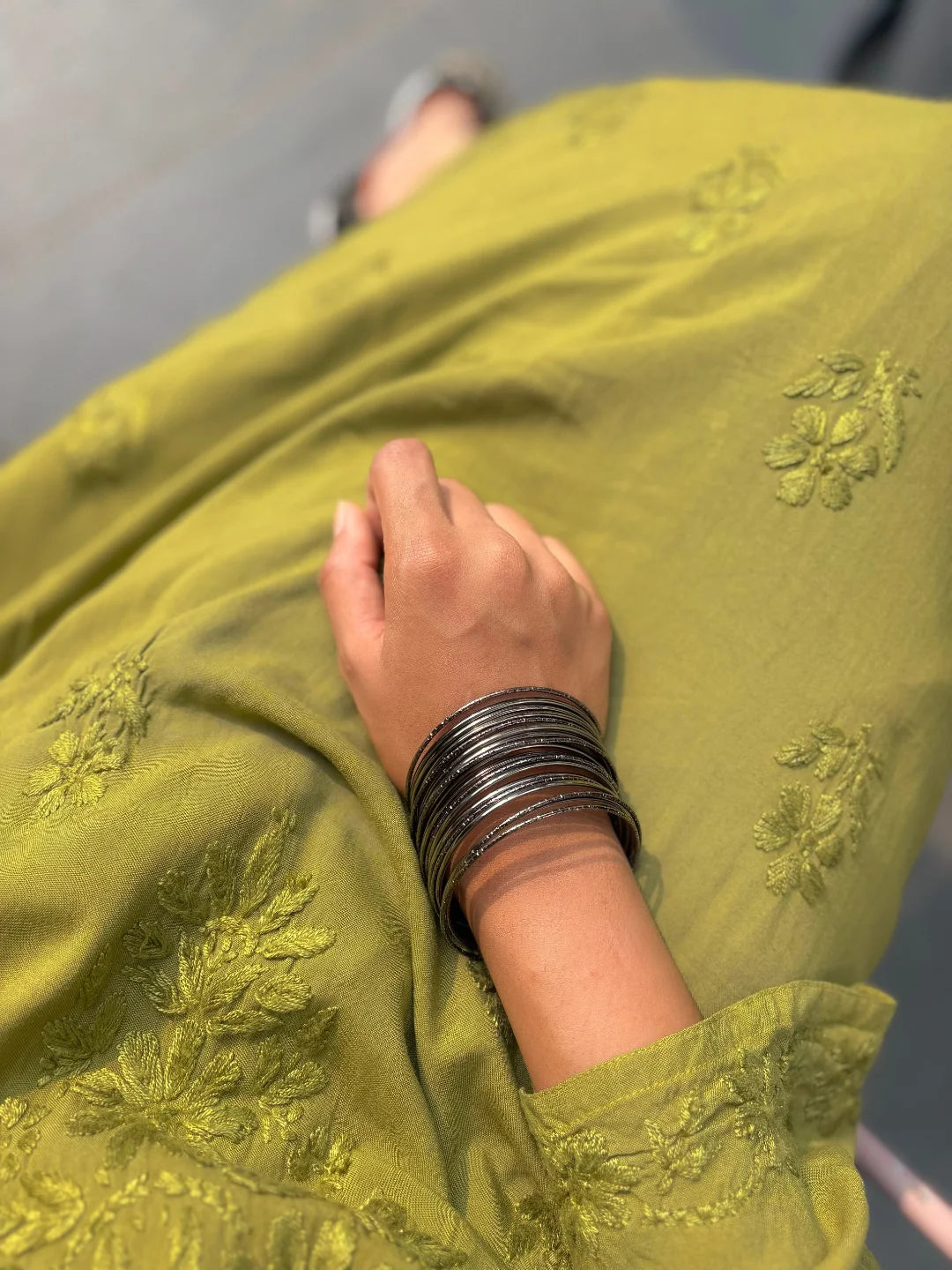 Olive Noor Chikankari Kurta Palazzo Set