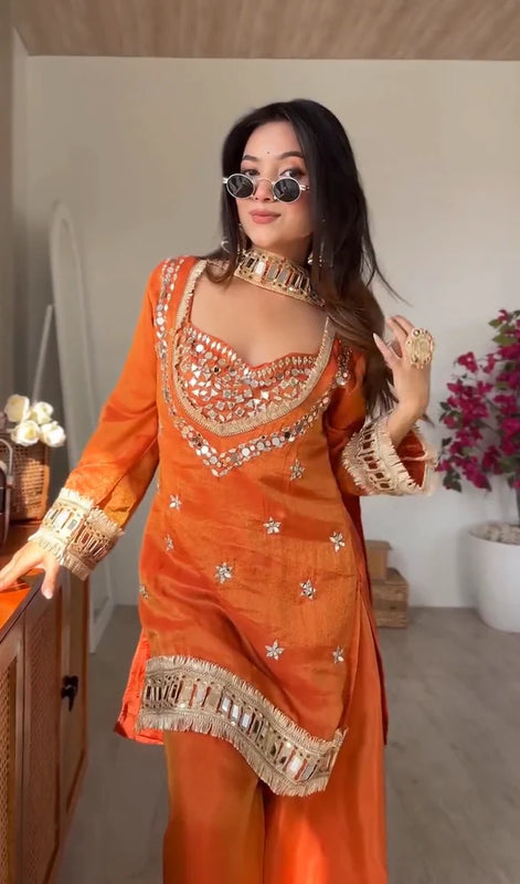 Rust Orange Tissue Suit
