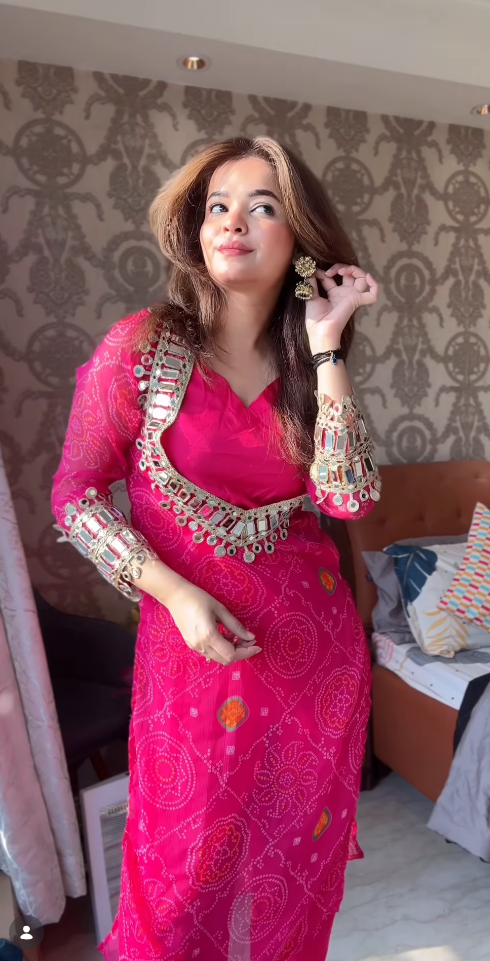 Rani Gulnaar Mirror Work 3 Piece Suit Set