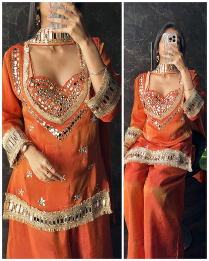 Rust Orange Tissue Suit