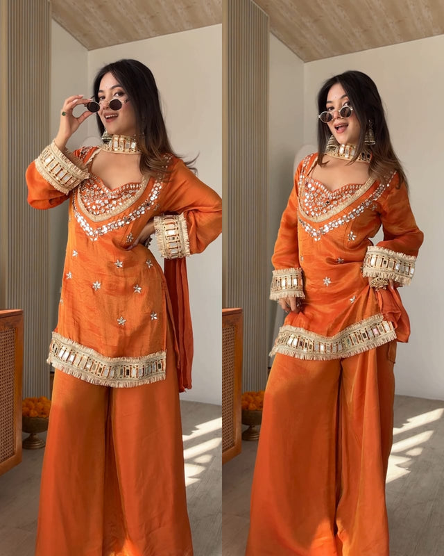Rust Orange Tissue Suit